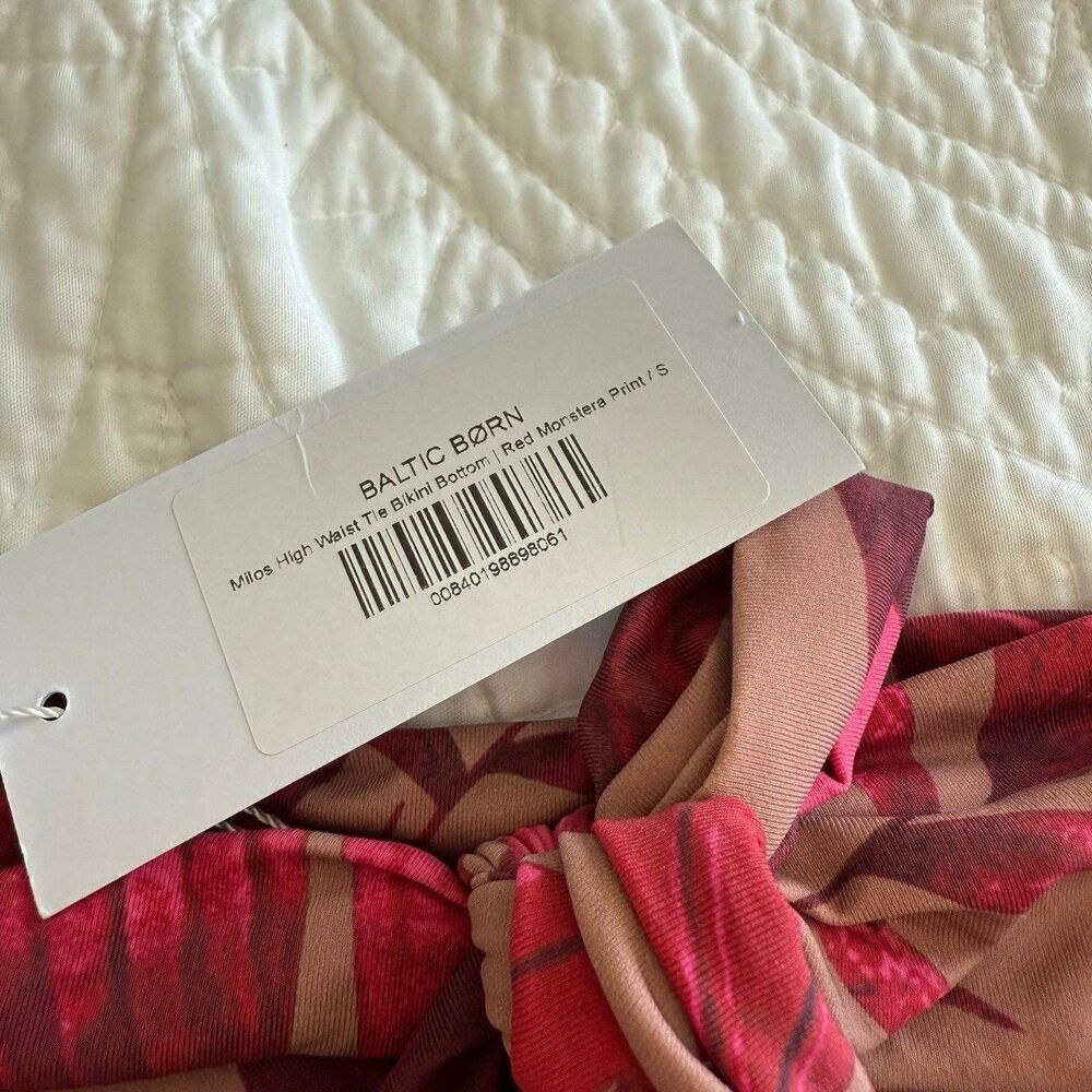 NWT Baltic Born Milos High Waist Bikini Bottom in Red Print Size Small - Picture 6 of 10